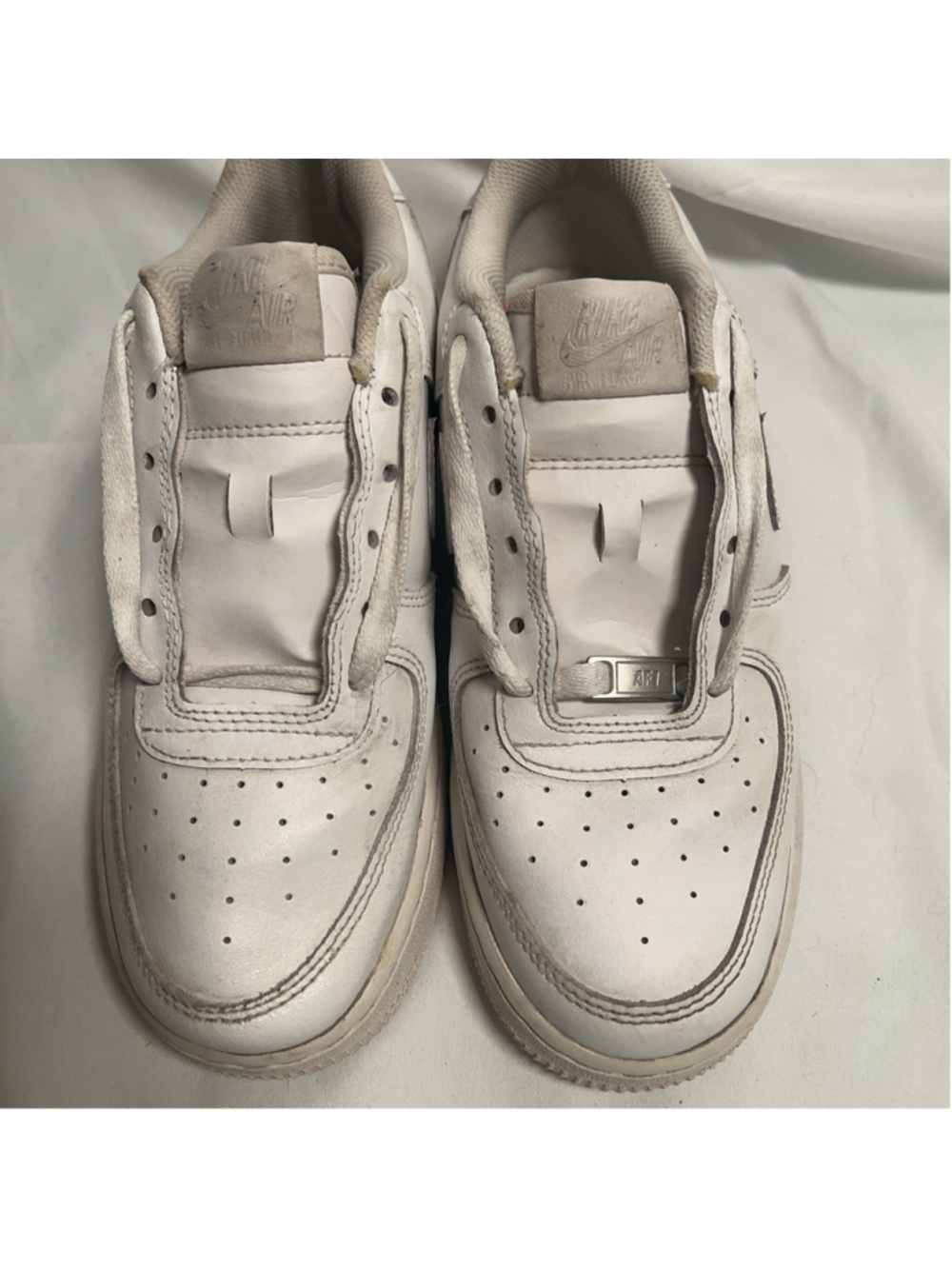 Nike Air Force 1 LE Shoes Youth Size 6.5Y White Leather Low Top Sneakers